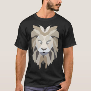 T-shirt polygonale, polygonale, polyglotte, lion