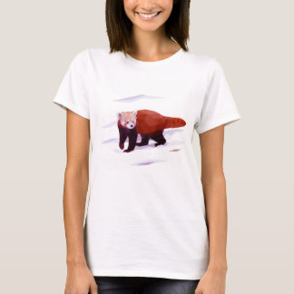 T-shirt polygone Panda rouge pour femmes