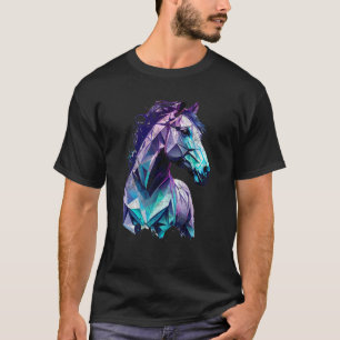 T-shirt Polygones de tête de cheval Équitation à cheval