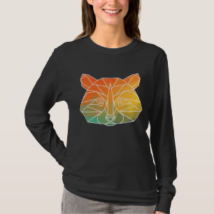 T-shirt Polygones Hiérarchiques Raccoon Aquarelle Silhouet