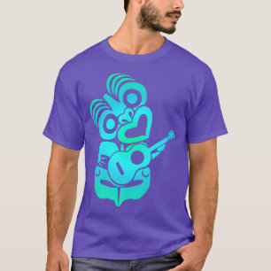T-shirt Polynésie Maori Hei Tiki Ukulele Music Nouvelle-Zé