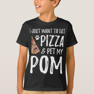 T-shirt Pom Amoureux des chiens Pizza Pomeranian Chien Mam