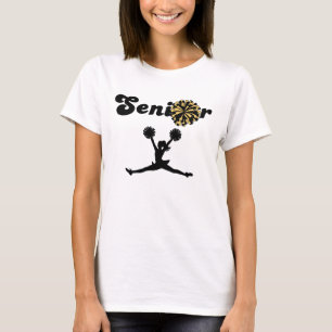 T-shirt Pom-Pom de Cheerleader Senior Double Face Noir & O