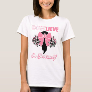 T-shirt Pom-pom girl Cancer du sein Chemise rose Bow Cheer