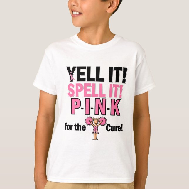 T-shirt Pom-pom girl pour la conscience de cancer du sein (Devant)