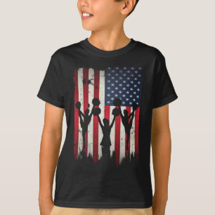 T-shirt Pom-Pom Girls Drapeau Américain Usa 4 Juillet Chee