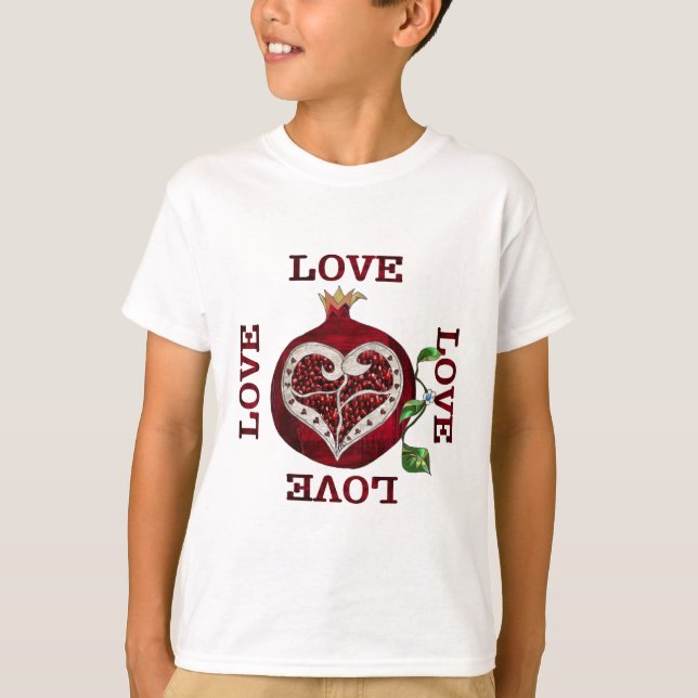 T-shirt Pomegranate Heart LOVE Valentine (Devant)
