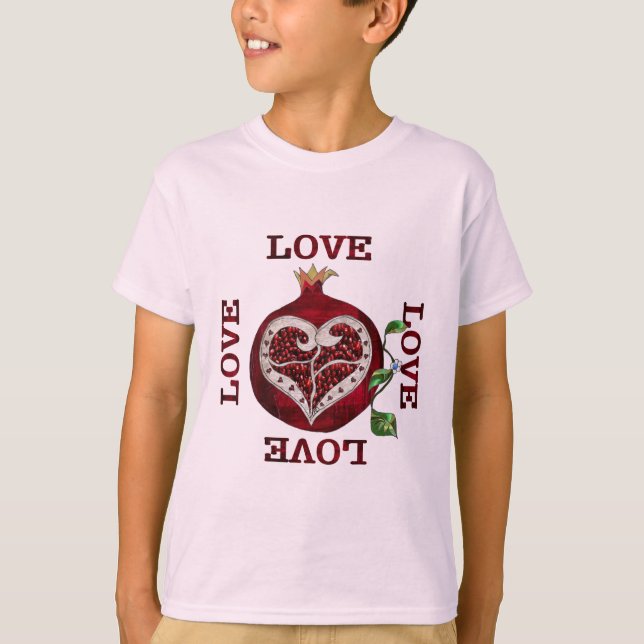T-shirt Pomegranate Heart LOVE Valentine (Devant)