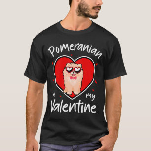 T-shirt Pomeranian Est Mon Amoureux des chiens Valentin Cu
