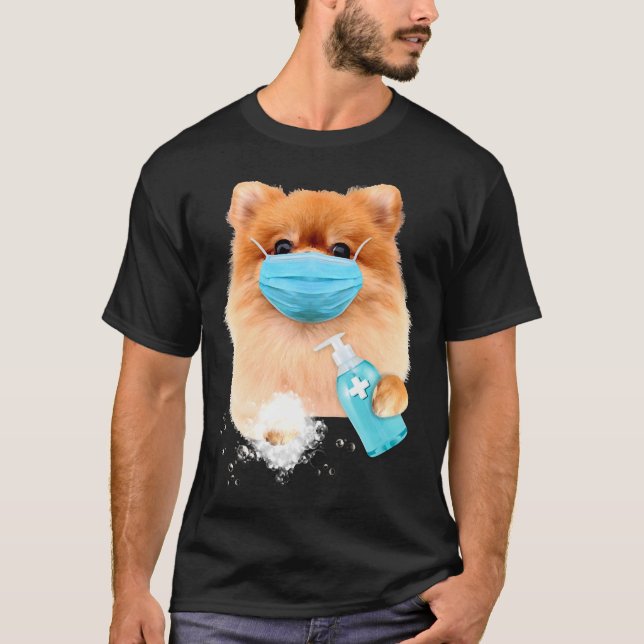 T-shirt Pomeranian Face Mask (Devant)