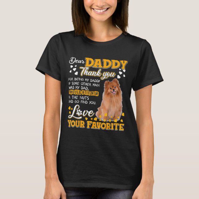 T-shirt Poméranie Cher Papa Merci D'Être Mon Père (Devant)