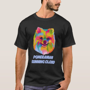 T-shirt Poméranie Courir Chien Nuageux Humour Animaux Pom