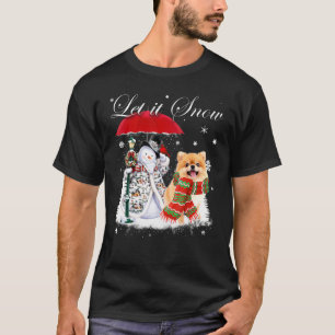 T-shirt Poméranie Père Noël Chien Noël Snowman Xmas Pajama