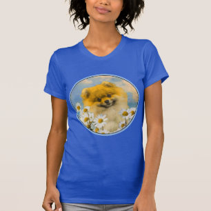 T-shirt Poméranien dans Daisies Peinture - Art Chien origi