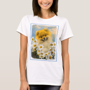 T-shirt Poméranien dans Daisies Peinture - Art Chien origi