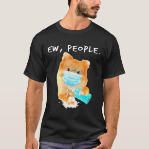 T-shirt Poméranien Ew Personnes Chien Portant Un Masque Vi