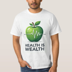 T-shirt Pomme avec Pouls de Battement de Coeur et la Santé