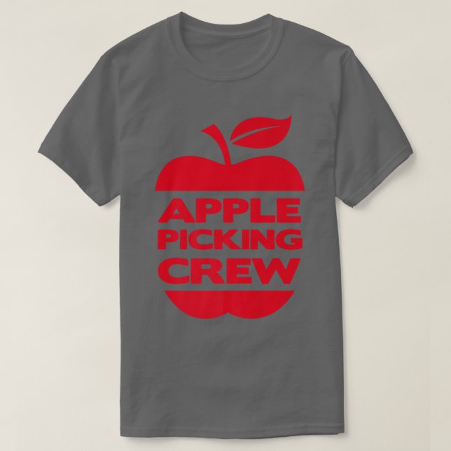 T-shirt Pomme cueillette Crew mignonne récolte familiale a (Design devant)
