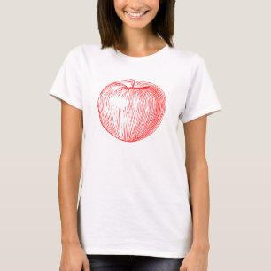 T-shirt Pomme de bonbon Pomme de Lettres Rouge Pomme