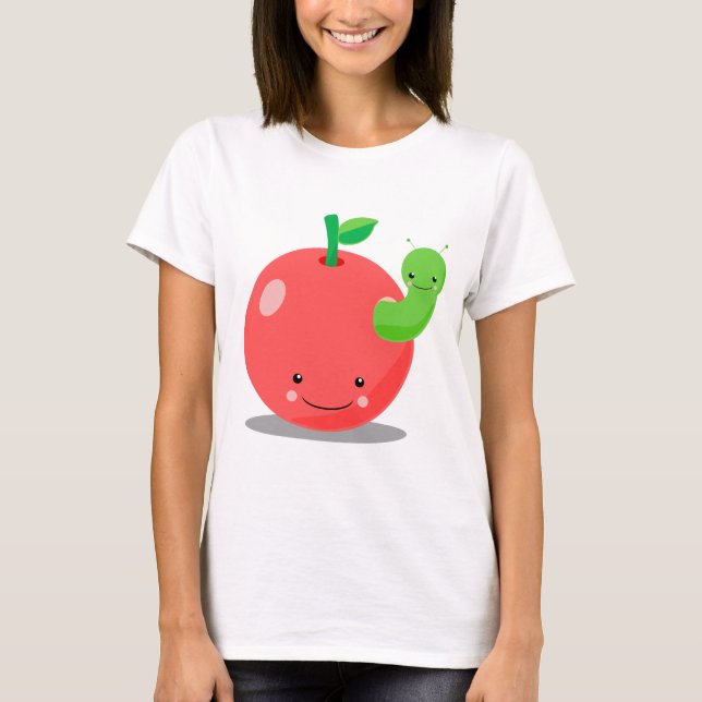 T-shirt pomme de kawaii (Devant)