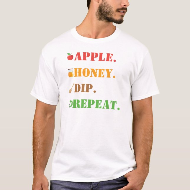 T-shirt Pomme de miel trempe répétée (Devant)