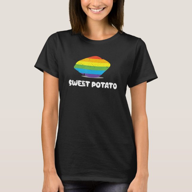 T-shirt Pomme de terre douce arc-en-ciel LGBTQ Funny Potat (Devant)