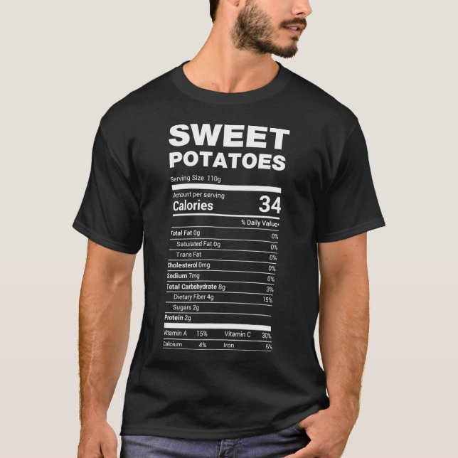 T-shirt Pomme de terre douce Nutrition Drôle Lazy Matching (Devant)