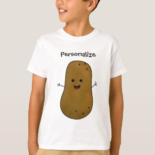 T-shirt Pomme de terre personnalisée marron