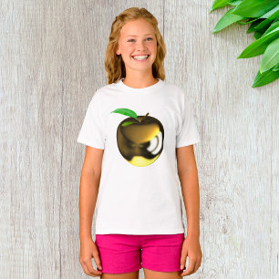 T-shirt Pomme Dorée avec Feuille Métallique Brillante
