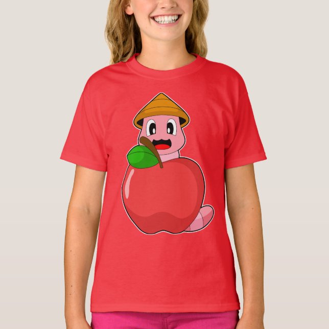 T-shirt Pomme fermier Worm (Devant)