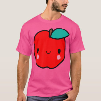 T-shirt Pomme Rouge Kawaii Pour Enfants Style Unisex Garço