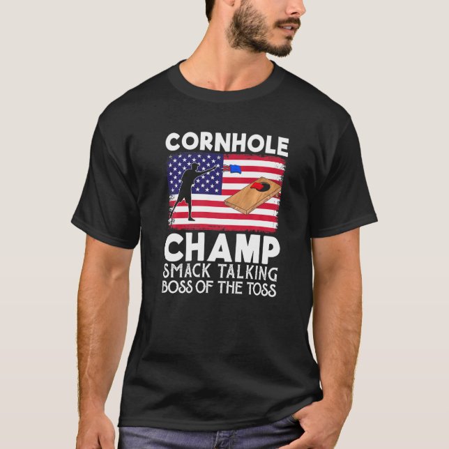 T-shirt Pommeau De Champ De Cornhole Qui Parle Boss De Tos (Devant)