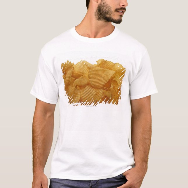 T-shirt Pommes chips sur l'arrière - plan blanc, image de (Devant)