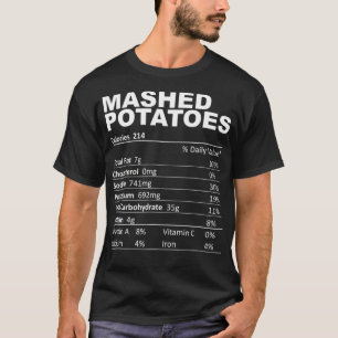 T-shirt Pommes de terre en purée Faits nutritionnels Drôle