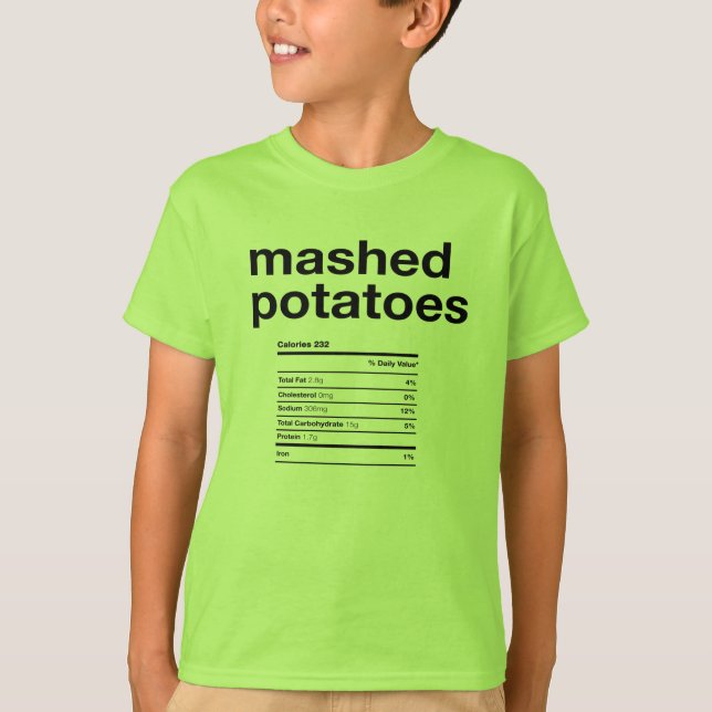 T-shirt Pommes de terre en purée Information nutritionnell (Devant)