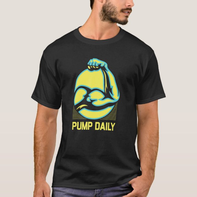 T-shirt Pompe Quotidien Drôle Entraînement Humour Fitness  (Devant)