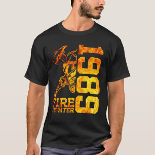 T-shirt Pompier 1989 33 ans Brigade d'incendie 33e naissan