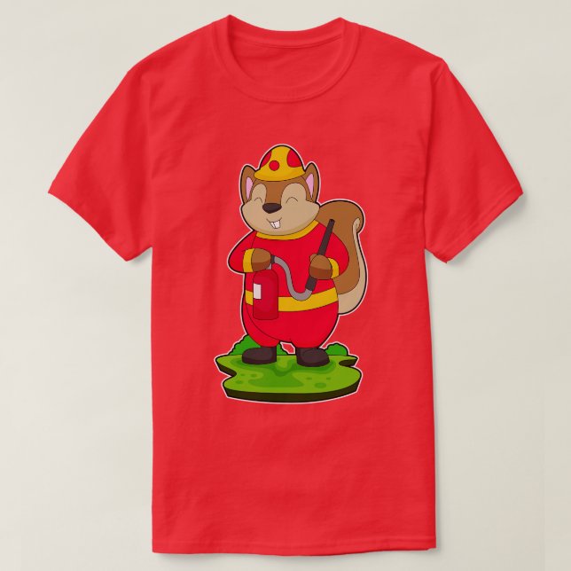 T-shirt Pompier à écureuil Tuyau d'incendie (Design devant)