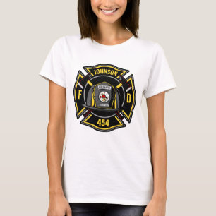 T-shirt Pompier AJOUTER LE NOM L'équipe de Secourt du serv