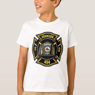T-shirt Pompier AJOUTER LE NOM L'équipe de Secourt du serv