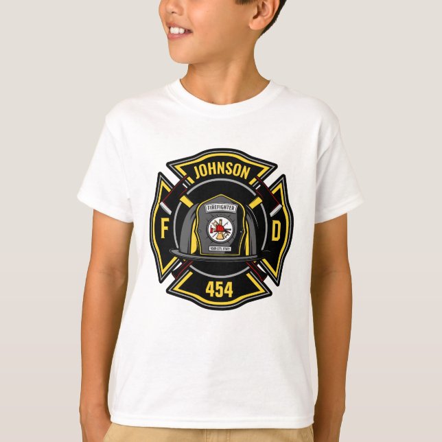 T-shirt Pompier AJOUTER LE NOM L'équipe de Secourt du serv (Devant)