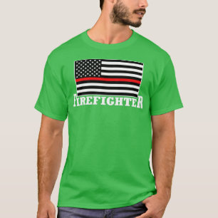 T-shirt Pompier américain Fighter US Flag Fireman1