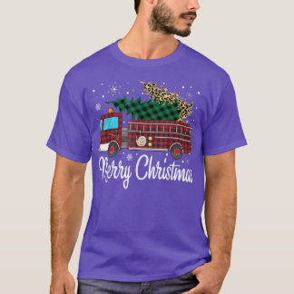 T-shirt Pompier Arbre de Noël Camion Buffalo Plai