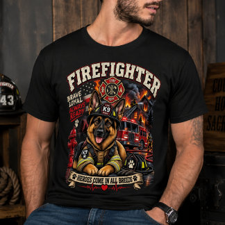T-shirt Pompier Berger Allemand – Chien de Sauvetage Héros