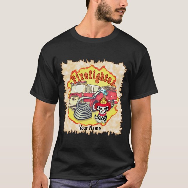 T-shirt Pompier Chien Chien Chien Chien Chien Pompier Cami (Devant)