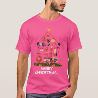 T-shirt Pompier Christmasree Joyeux Noël drôle