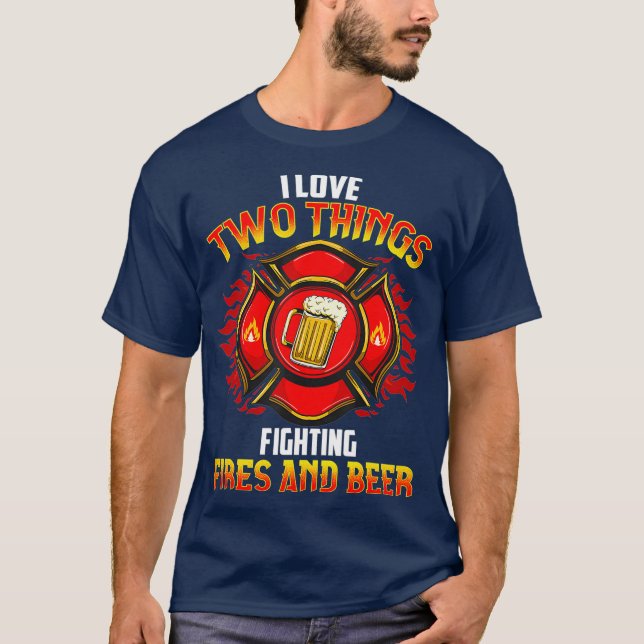 T-shirt Pompier de bière Premier répondeur Cadeau (Devant)