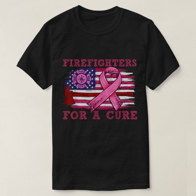 T-shirt Pompier de sensibilisation au cancer du sein pour  (Design devant)