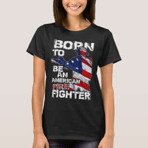 T-shirt Pompier Distressé Drapeau Américain Pour Feu