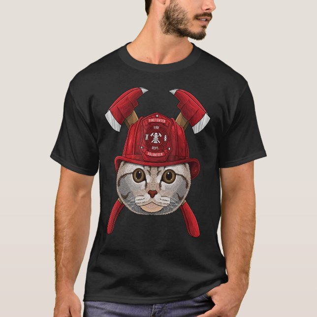 T-shirt Pompier écossais Plier Pompier Garçons Enfants Feu (Devant)
